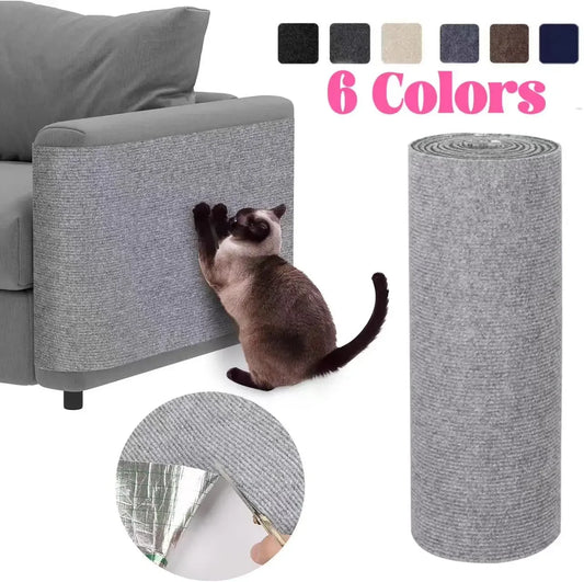 Tapete arranhador para gatos, tapete autoadesivo e aparável, poste arranhador para gatos, carpete para proteção de sofás e móveis anti-arranhões
