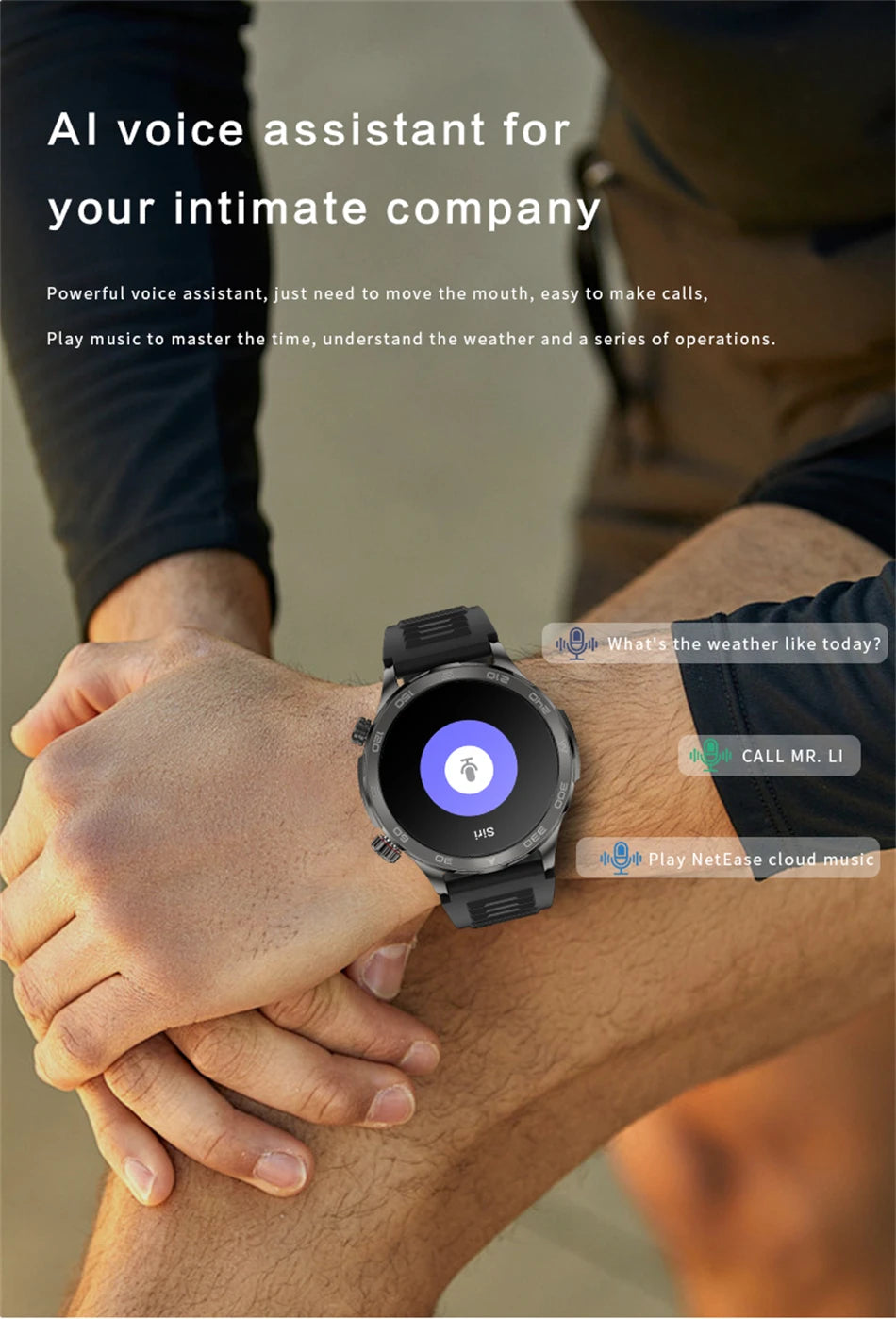 Novo relógio inteligente masculino com GPS e Bluetooth, tela AMOLED HD, frequência cardíaca, NFC, IP68, à prova d'água, esportivo, para Android e iOS, 2025