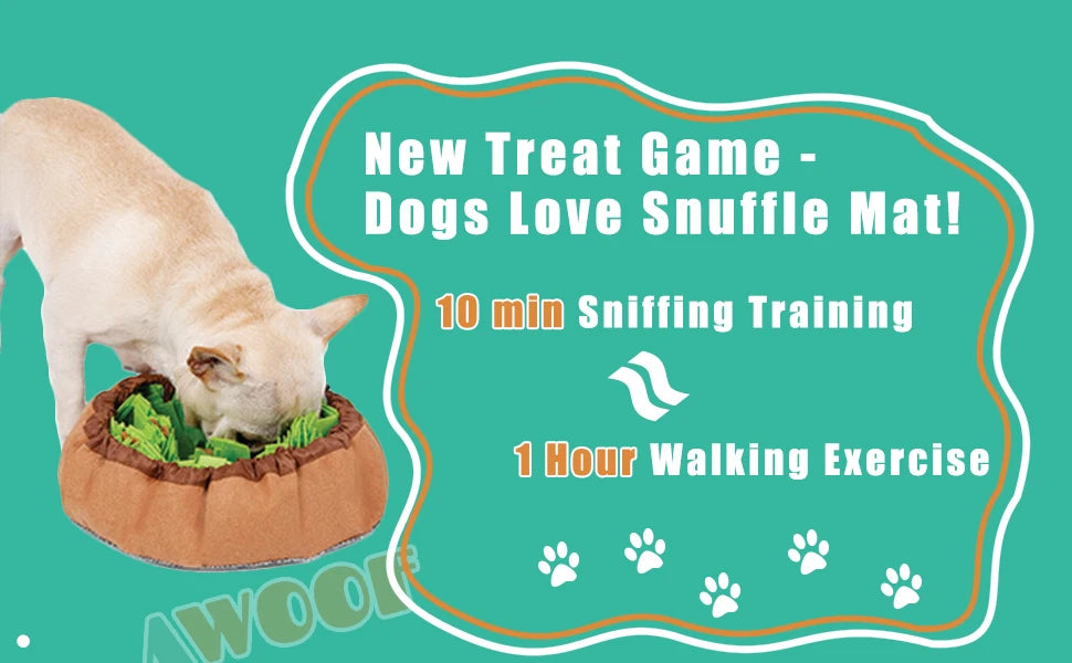 Tapete de farejar para cães, jogo interativo de alimentação para aliviar o tédio, estimula habilidades naturais de busca por comida para gatos e cães, tigela para viagem