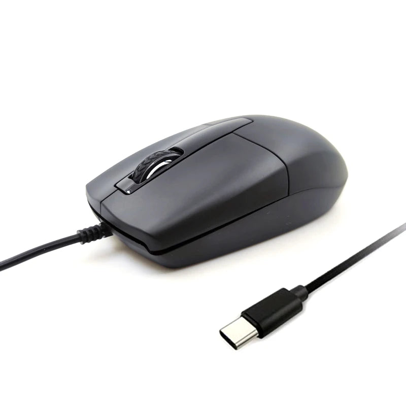 Mouse com fio tipo C, sistema plug and play, leve, portátil, com botão de baixo ruído, para uso em escritório, para negócios e escritório