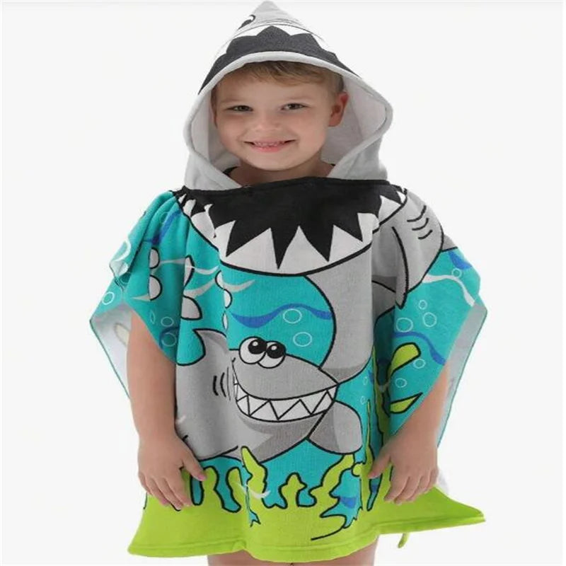Kids Boys 1-5 Years Old Bathrobe Newborn Towel for Kids Shark Dress Up Kids Poncho Cape Kids Beach Towel Poncho Hooded Baby