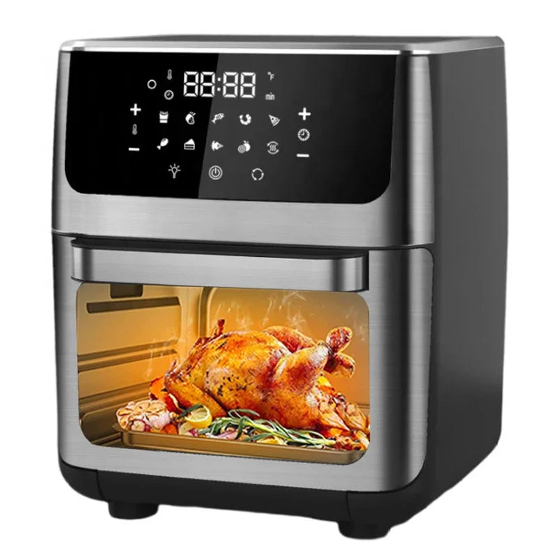 -Forno Air Fryer 12l 15l 16l 18l 23l 24l Fritadeira de Ar Inteligente Digital com Função de Vapor Forno Air Fryer de Aço Inoxidável