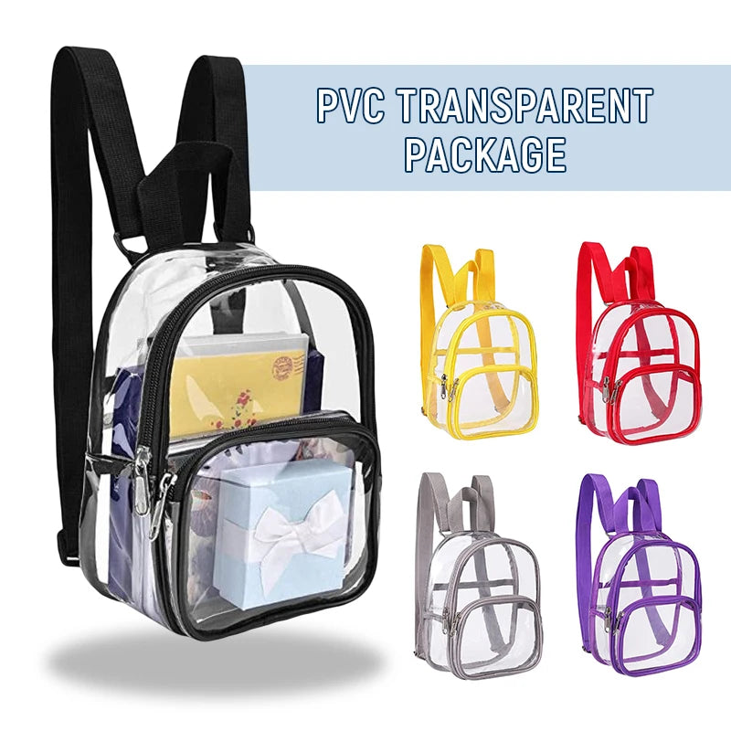 Mochila transparente de PVC para esportes ao ar livre, fitness, casual, viagem, visível, grande capacidade, à prova d'água, bolsa de ombro