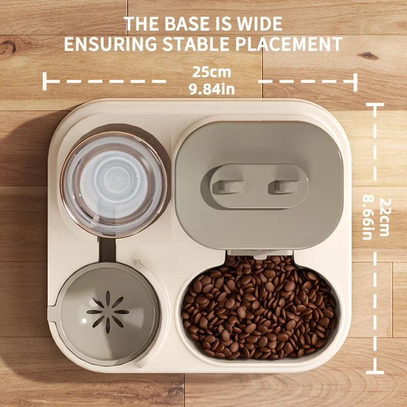 Dispensador de comida para gatos 2 em 1, água e comida integradas, totalmente automático, alimentador de comida e água, dispensador de água fofo