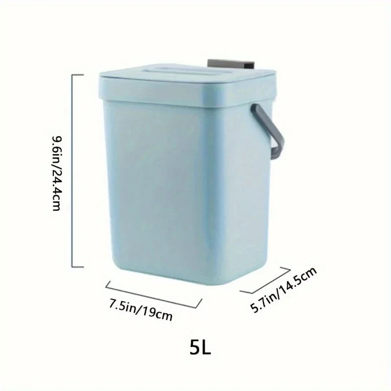 Lixeira compacta e silenciosa - 3/5L, lixeira selada ecológica para cozinha e escritório, sem necessidade de eletricidade