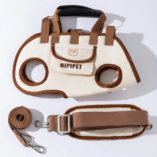 Transportadora Hipipet prática e estilosa para animais de estimação com alças ajustáveis ​​e bolso prático para fácil transporte de animais de estimação
