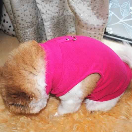 Roupas quentes para cães de estimação, casacos macios de inverno e primavera para cães com alças ajustáveis ​​para filhotes, roupas para animais de estimação, coletes para gatos