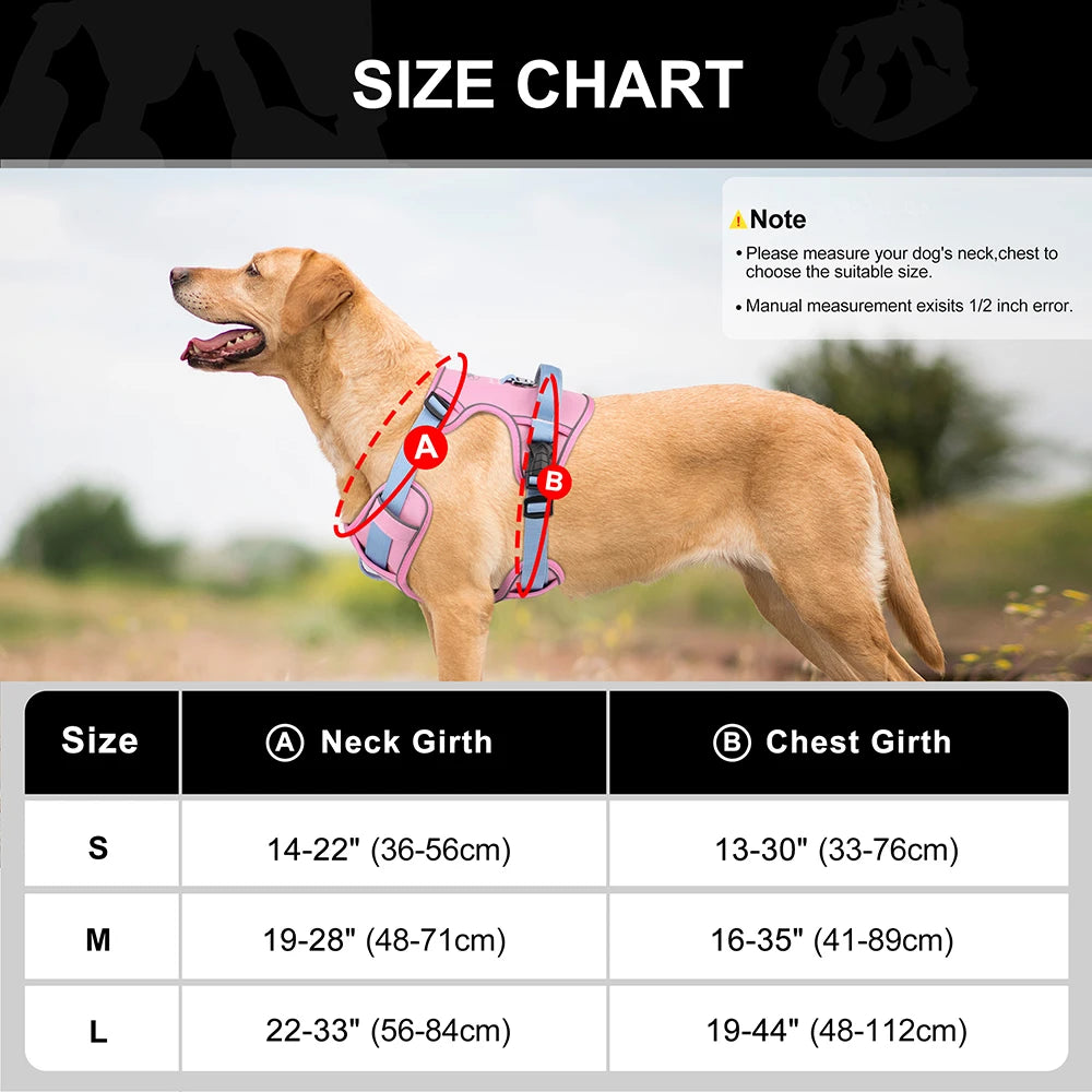 Arnês de cachorro de malha respirável, nylon refletivo, colete de treinamento durável para animais de estimação, ajustável para cães pequenos, médios e grandes