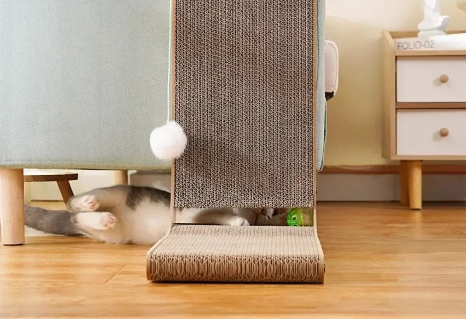 L-shaped Cat Scratching Board Vertical Pet Cat Scratching Post Wooden Wear-resistant and Scratch-resistant Grinding Claw Toys