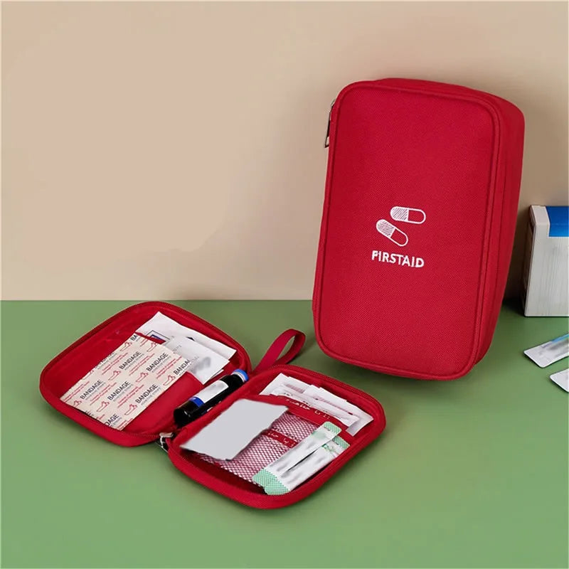 Kit de primeiros socorros para a família, 1 peça, portátil, para viagem, para uso externo, bolsa de armazenamento de medicamentos em camadas, grande capacidade, para uso doméstico