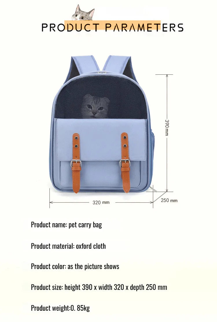 Mochila para gatos de grande capacidade para atividades ao ar livre - Mochila portátil de ombro para animais de estimação, respirável, confortável para viagens/caminhadas, fácil de transportar