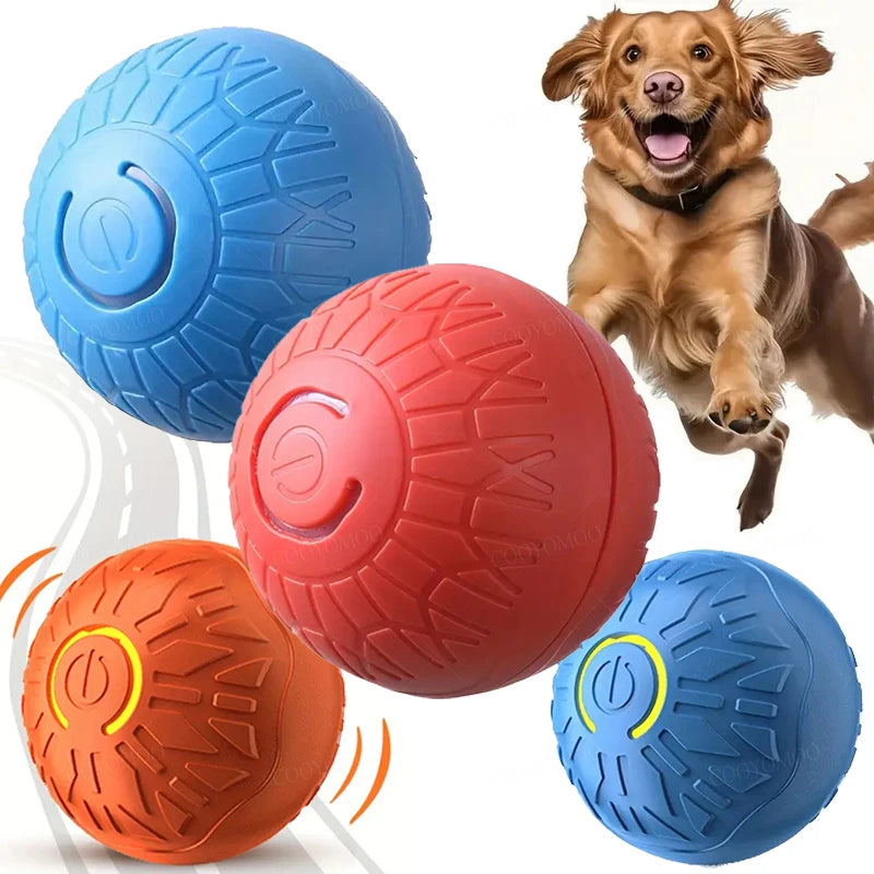 Bola de brinquedo inteligente para cachorro, brinquedo eletrônico interativo automático para animais de estimação, com rolamento, recarregável por USB, que salta para filhotes e cães grandes, brinquedo de mastigar