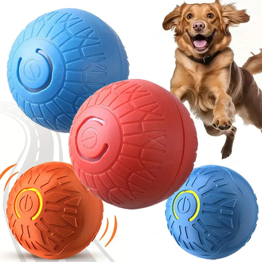 Bola de brinquedo inteligente para cachorro, brinquedo eletrônico interativo automático para animais de estimação, com rolamento, recarregável por USB, que salta para filhotes e cães grandes, brinquedo de mastigar