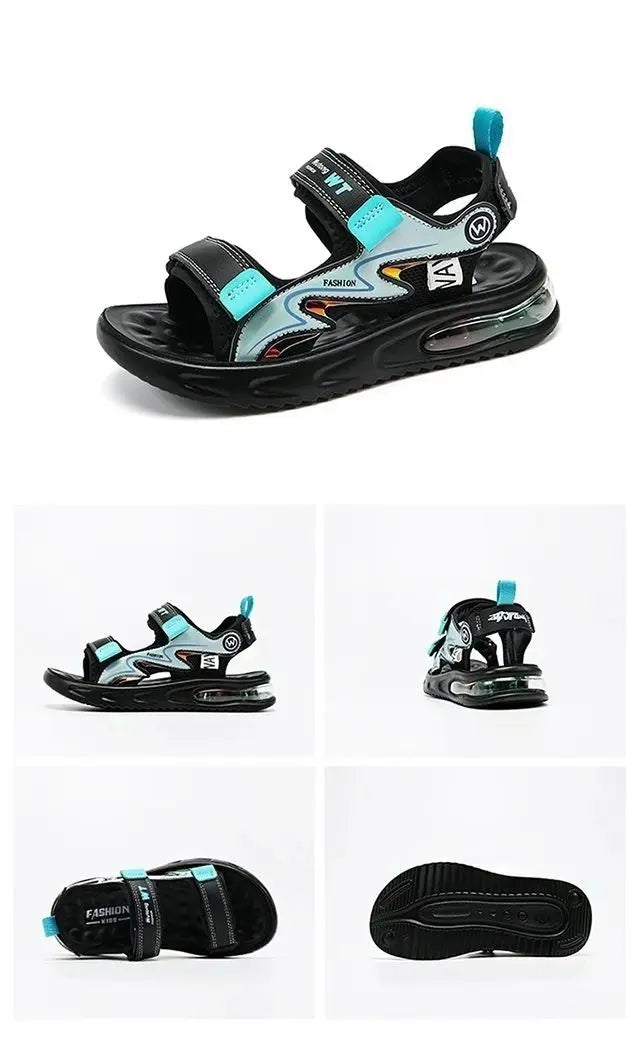 Sandálias infantis da moda 2025, sapatos para bebês, meninos, sola macia, antiderrapantes, sandálias para meninos e meninas, sapatos infantis para verão, praia, 3 a 14 anos