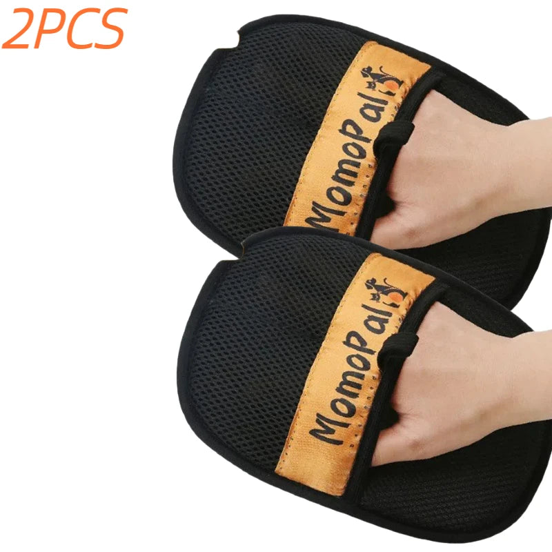 Luvas de tosa para animais de estimação atualizadas, escova de pelos de gatos, luvas para remoção de pelos de animais de estimação, escova dupla, ferramenta de limpeza antiestática para gatos, luvas para remoção de pelos