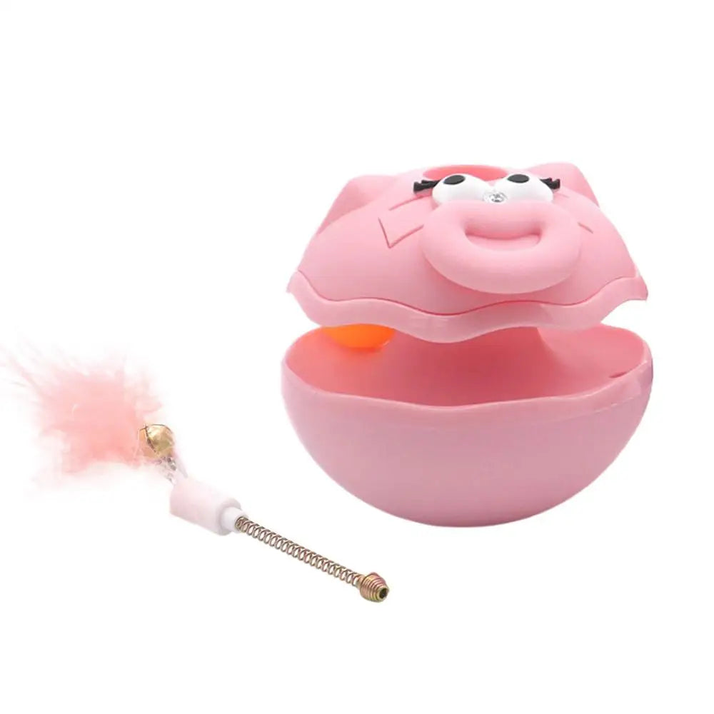 Brinquedos interativos para gatos, brinquedo interativo para gatos, bola giratória, acessórios para gatinhos com sino de penas, suprimentos para animais de estimação, jogos de enriquecimento para ambientes internos