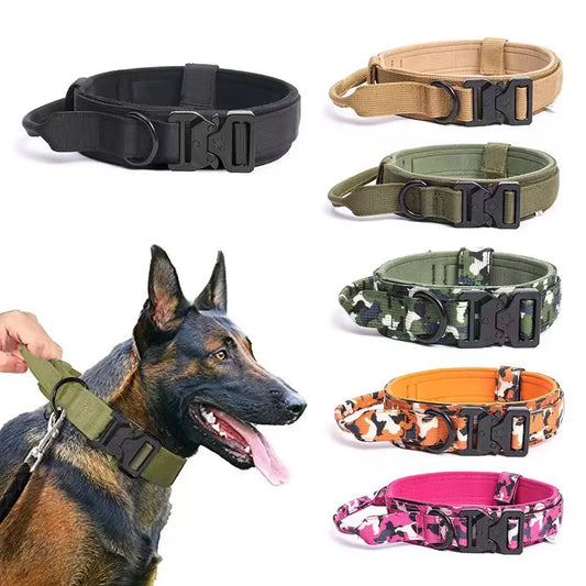 Pet Collar Tactical Collar Outdoor Training Adjustable Explosion-Proof Neck Collar Tactical Dog Collar Traction Rope