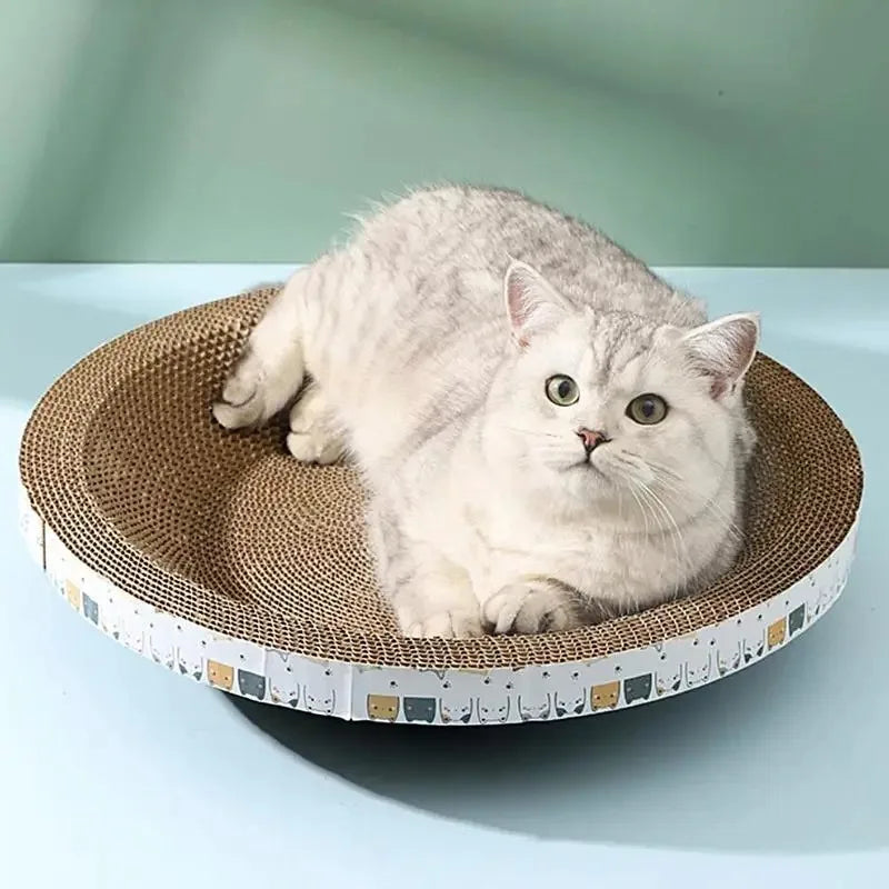 Arranhador de papelão para gatos, durável, em formato de tigela, de alta densidade, para gatos de interior, móveis para gatos de interior, poste para arranhar