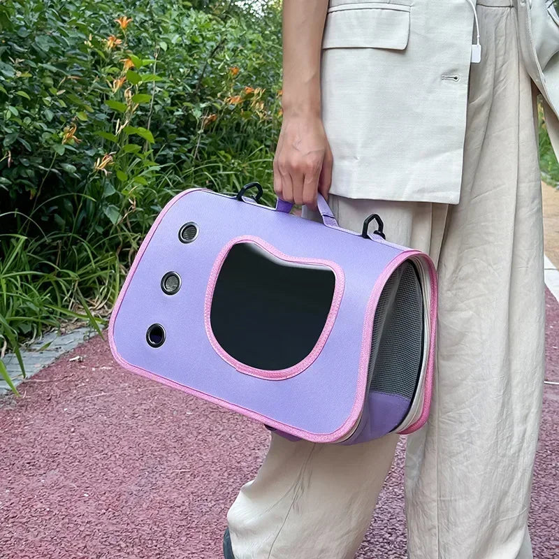 Bolsa de transporte para animais de estimação, dobrável, respirável e portátil premium, leve para cães e gatos pequenos, bolsa de ombro para transporte de gatos e gatinhos ao ar livre
