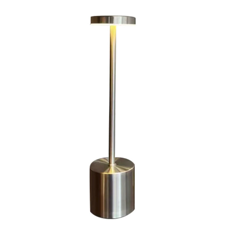 Luminária de mesa LED recarregável, de metal, com toque, para escrita, para cabeceira, criativa, ambiente, para decoração de bar e áreas externas, iluminação noturna 2024