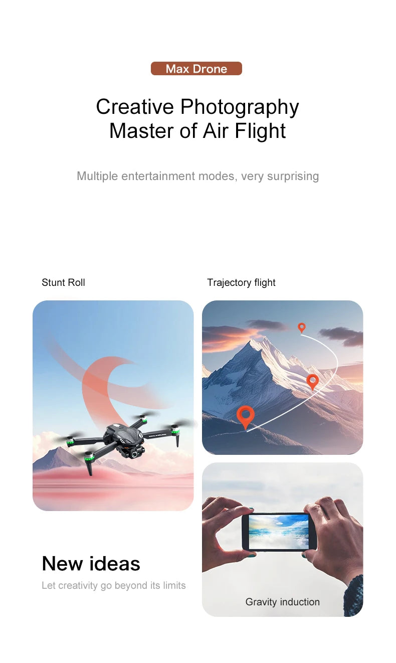 Drone S168 RC 2025 com tela de 2,4 polegadas, motor sem escova, câmeras duplas 8K HD, posicionamento de fluxo óptico, aeronave de brinquedo com prevenção inteligente