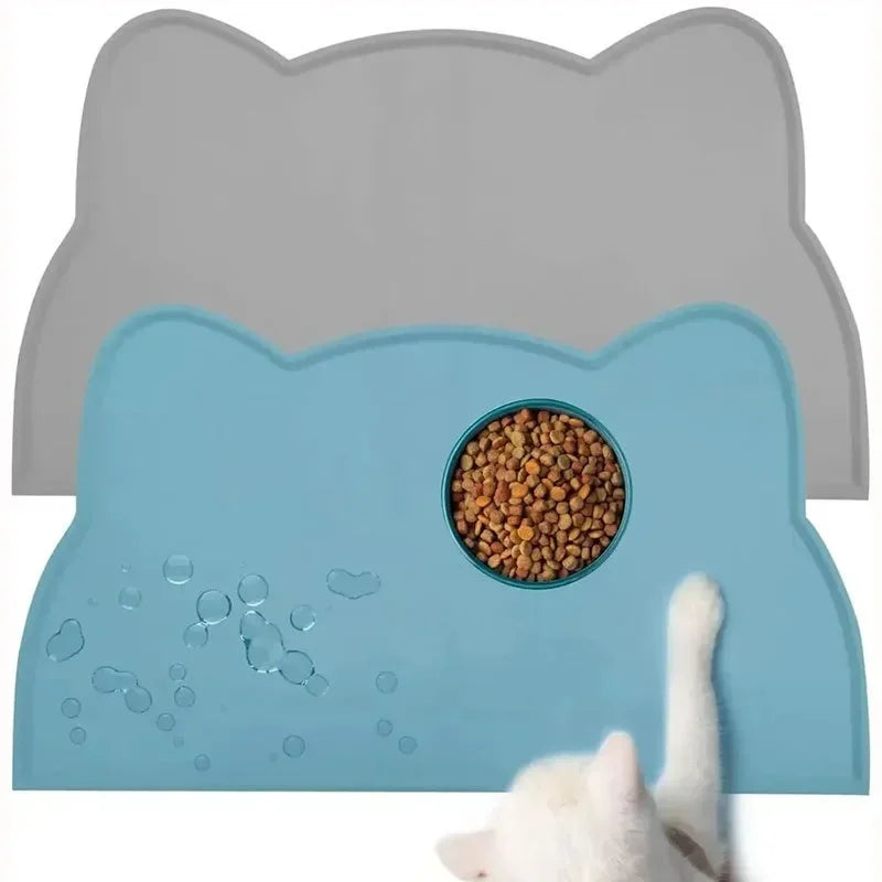 Silicone Pet Food Mat Easy To Clean Cat Dog Food Mat Pet Supplies Waterproof Spill-Proof Food-Grade Bowl Mat BPA Free Large Size