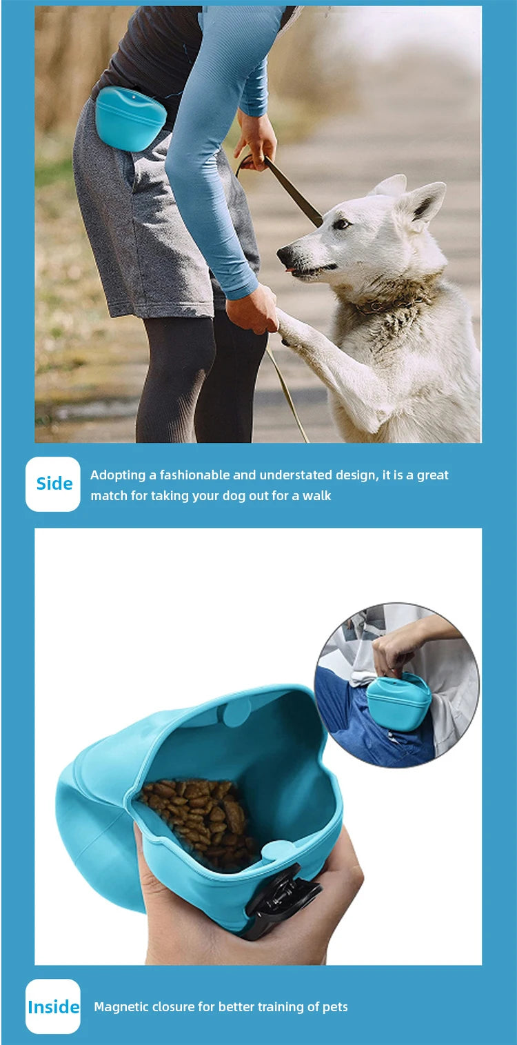 Hot-selling Pet Silicone Dog Food Bag Portable Dog Training Snack Bag Training Snack Bags Dogs Training Fanny Pack Pet Supplies pet shop