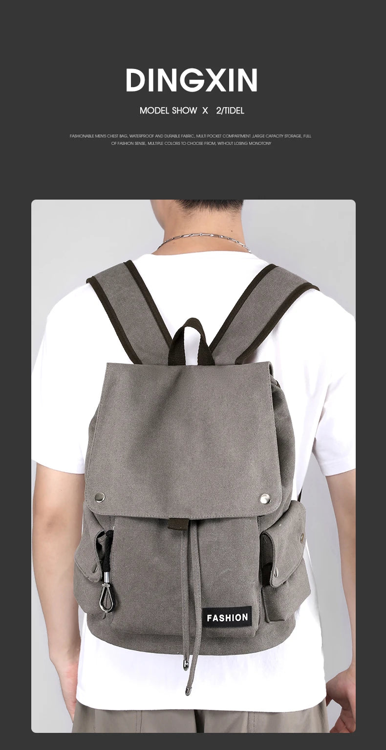 Mochilas masculinas de escalada e caminhada, estilo novo, 2025, para viagem, lazer, estudantes, mochilas escolares grandes, da moda, com bolsos grandes e zíper múltiplo