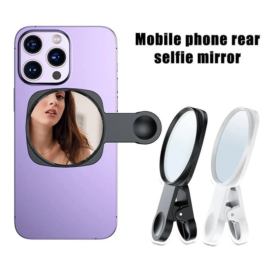 Kit de clipe de reflexão para espelho de câmera de smartphone Clipe de espelho de câmera de celular portátil com bolsa de armazenamento Espelho de selfie traseiro para celular