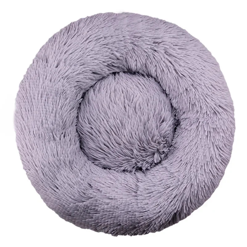 Cama redonda para animais de estimação para cães grandes, médios e pequenos, cama macia para gatos, cama longa e macia para cães, casa para cães, casa quente para dormir no inverno