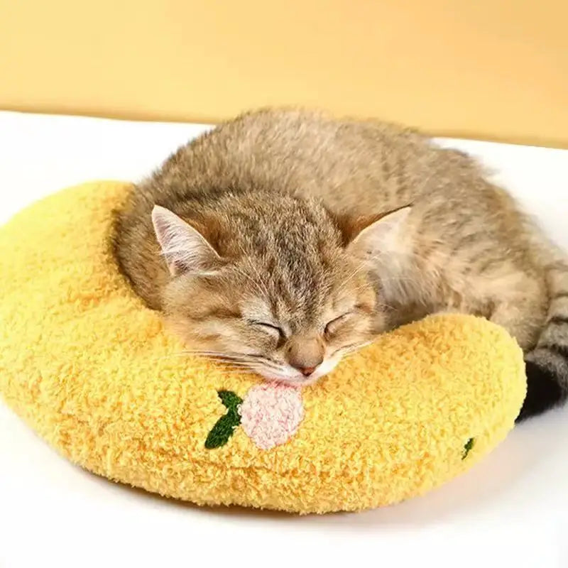 Almofada para animais de estimação, travesseiro de pelúcia para cães e gatos, almofada para dormir em lua, almofada para cães pequenos, suprimentos para animais de estimação
