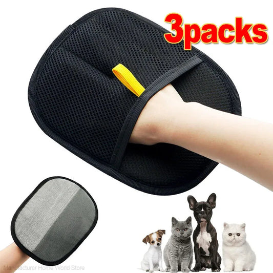 Luva removedora de pelos de animais de estimação atualizada, luvas de pele dupla face, luvas magnéticas para pele de gato e cachorro, para lavar, remover pelos, limpar carpetes e sofás