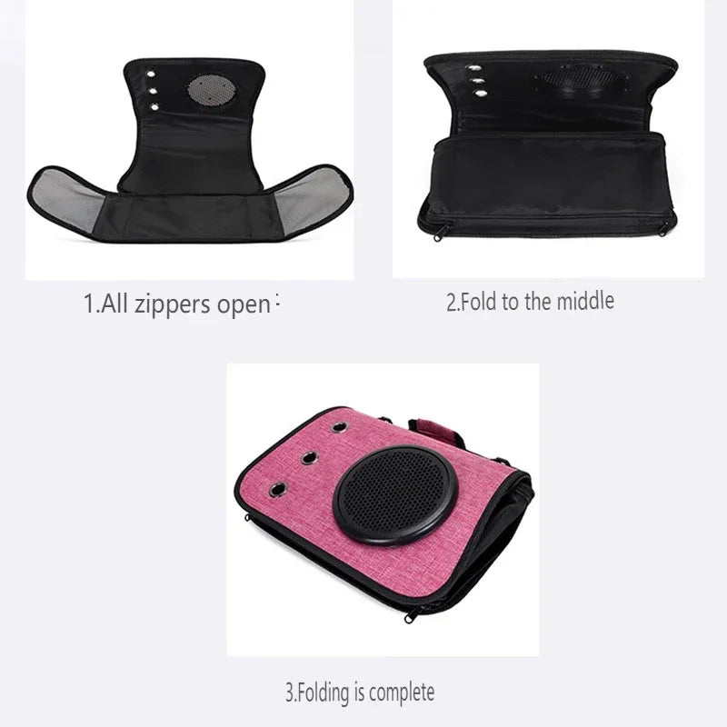 Bolsa portátil para gatos, bolsa de ombro dobrável, bolsa transversal para animais de estimação, bolsa de malha respirável para passeios, suprimentos para cães e gatinhos