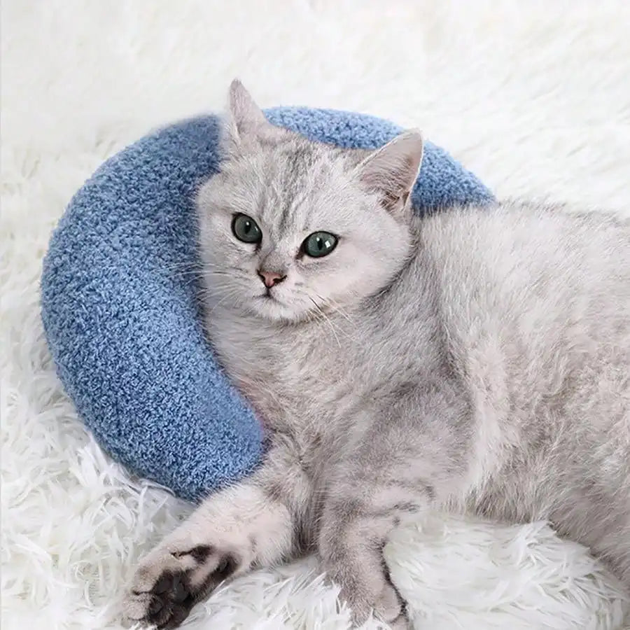 Almofada para cães e gatos, suprimentos para animais de estimação, protege a coluna cervical, travesseiro em formato de U para sono profundo, travesseiro para gatinhos e filhotes