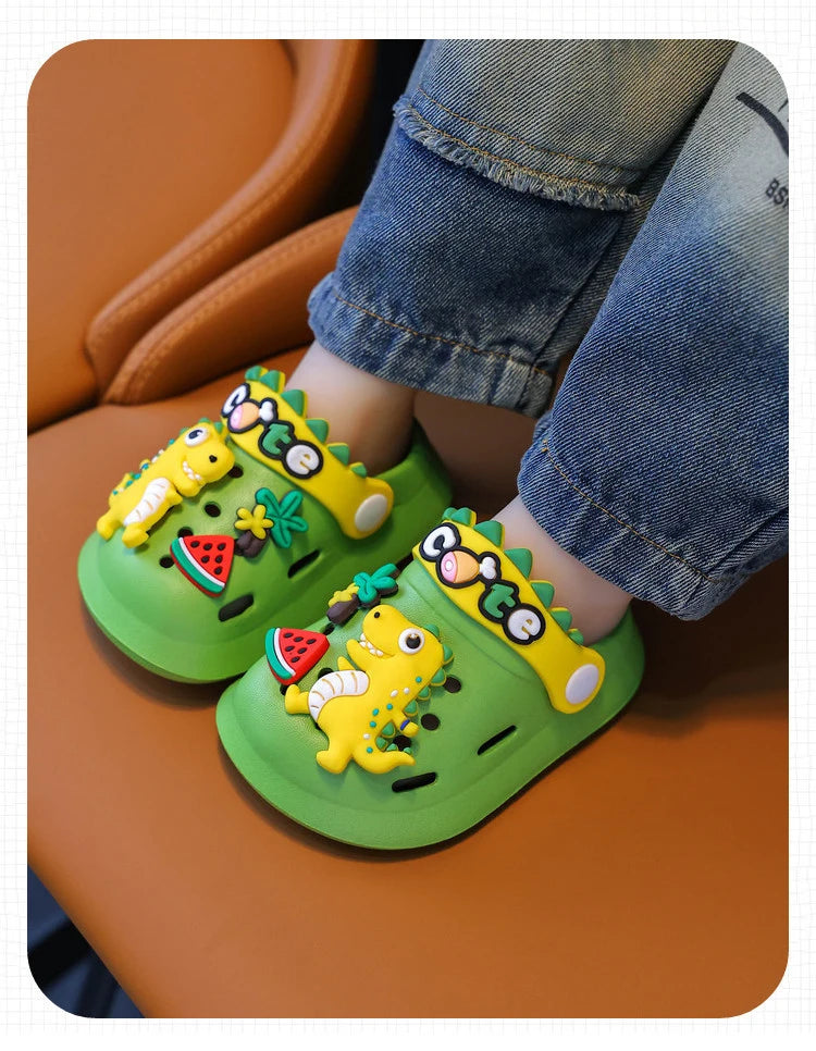Sandálias de verão para meninos, sapatos fofos de crocodilo para meninas, sola macia, respiráveis, antiderrapantes, leves, para praia ao ar livre
