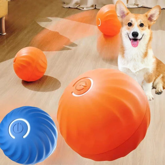Bola de brinquedo para cachorro com movimento automático, bola de brinquedo inteligente USB com salto giratório e brinquedo interativo para mastigar cachorro, bola de brinquedo para filhotes
