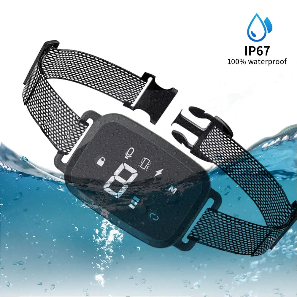 Smart Automatic Anti Barking Dog Collar HD Digital Display IP67 Waterproof Collar For Dog Rechargeable Bark Stopper Stop Barking