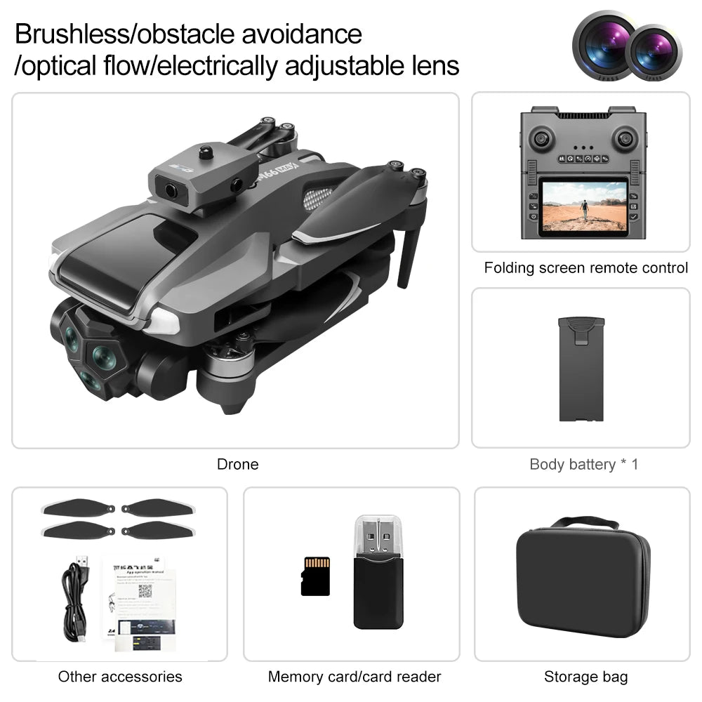 Novo drone 2025 com controle de tela flutuante, ESC duplo, câmera HD 4K, voo de 30 minutos, 5G, Wi-Fi, GPS, fluxo óptico de retorno, brinquedo RC sem escovas