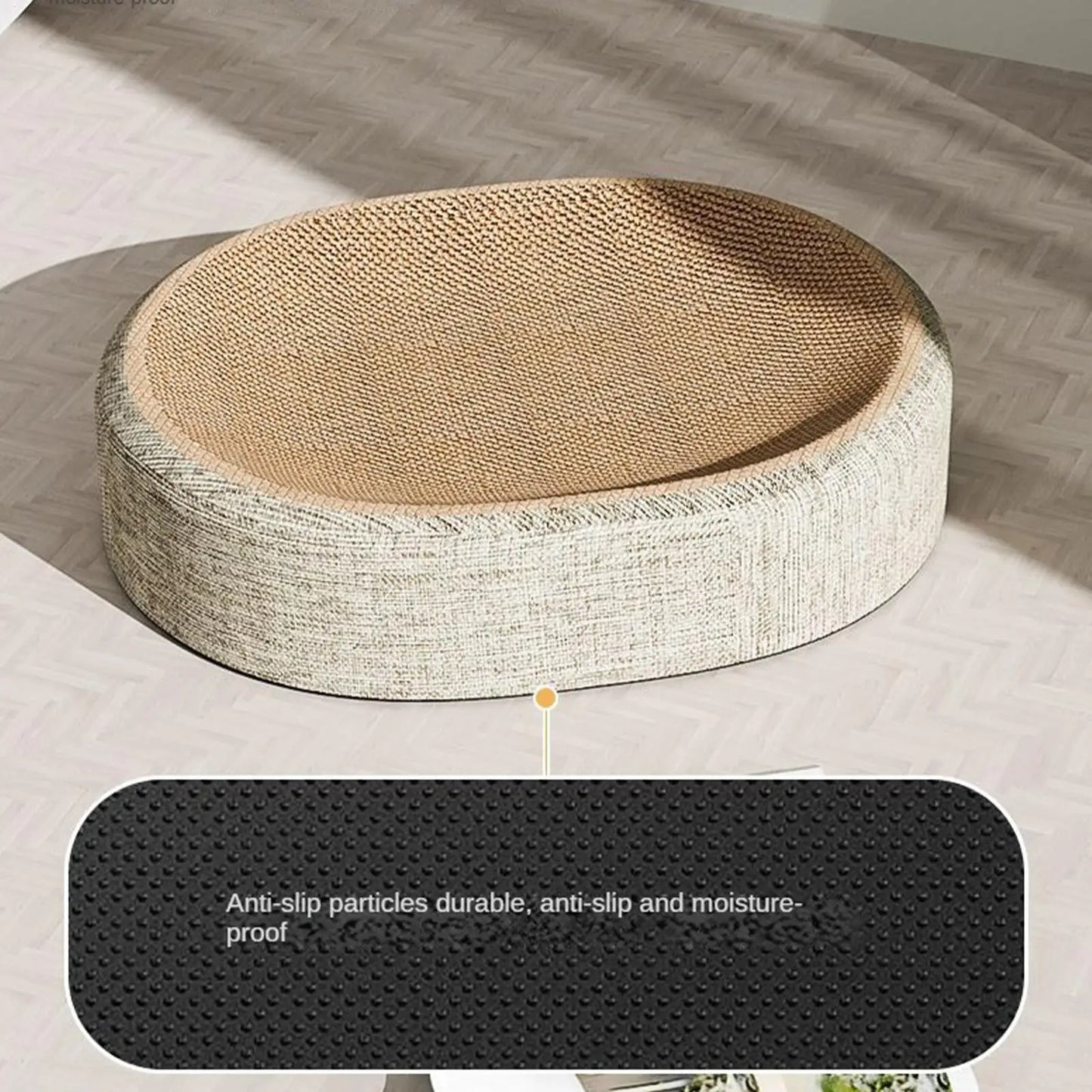 Arranhador oval para gatos, cama de sisal para arranhar, tapete de dormir multiuso para animais de estimação, resistente ao desgaste, cama para arranhar para gatos