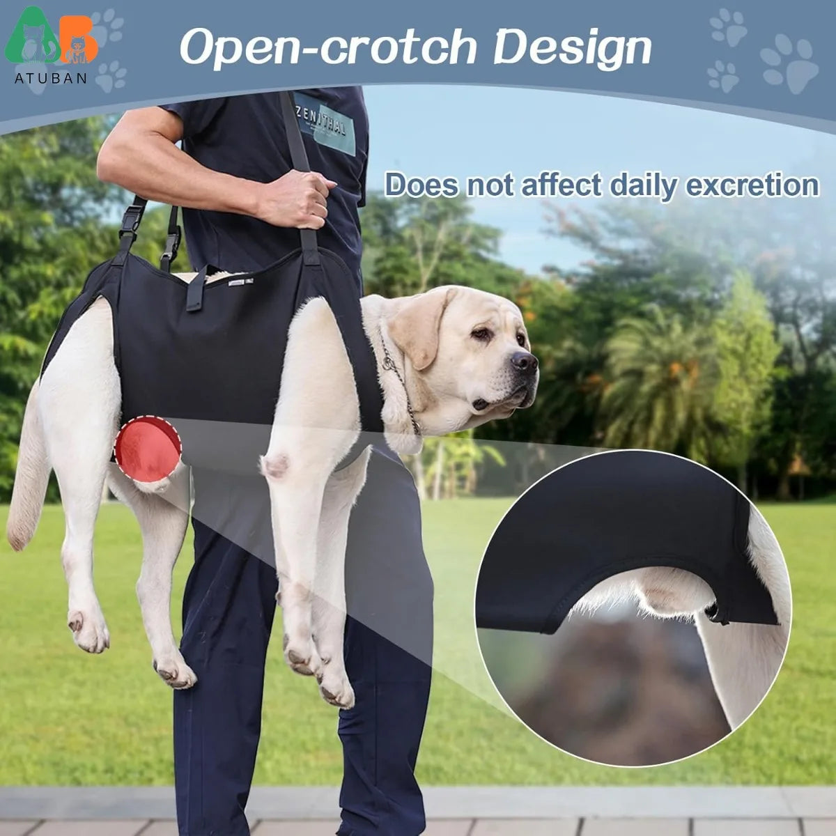 Arnês de elevação para cães, suporte corporal ajustável, alças respiráveis ​​para mobilidade assistida, pernas de cães, reabilitação de quadril