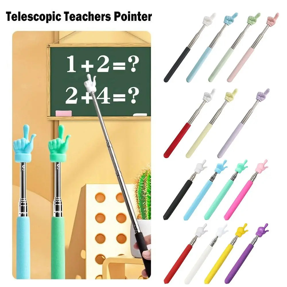 1 peça de aço inoxidável ferramentas de ensino design de dedo ponteiro de quadro branco bastão de ensino bastões de leitura de dedo apresentador portátil