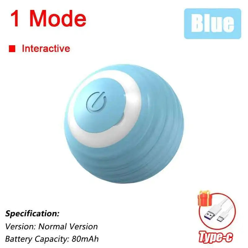 Bola de brinquedo interativa inteligente para gatos, bola rolante automática com cauda falsa, brinquedo elétrico recarregável por USB para animais de estimação, para provocação e treinamento