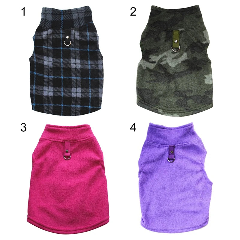 Roupas quentes para cães de estimação, casacos macios de inverno e primavera para cães com alças ajustáveis ​​para filhotes, roupas para animais de estimação, coletes para gatos