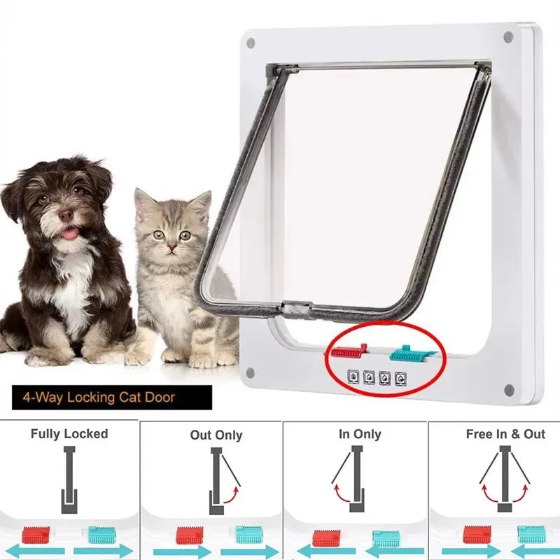 Kit de porta com aba de segurança para cães, gatos e gatinhos, plástico ABS, pequeno, porta para animais de estimação, gatos, cães, portas com aba, acessórios para cães e gatos