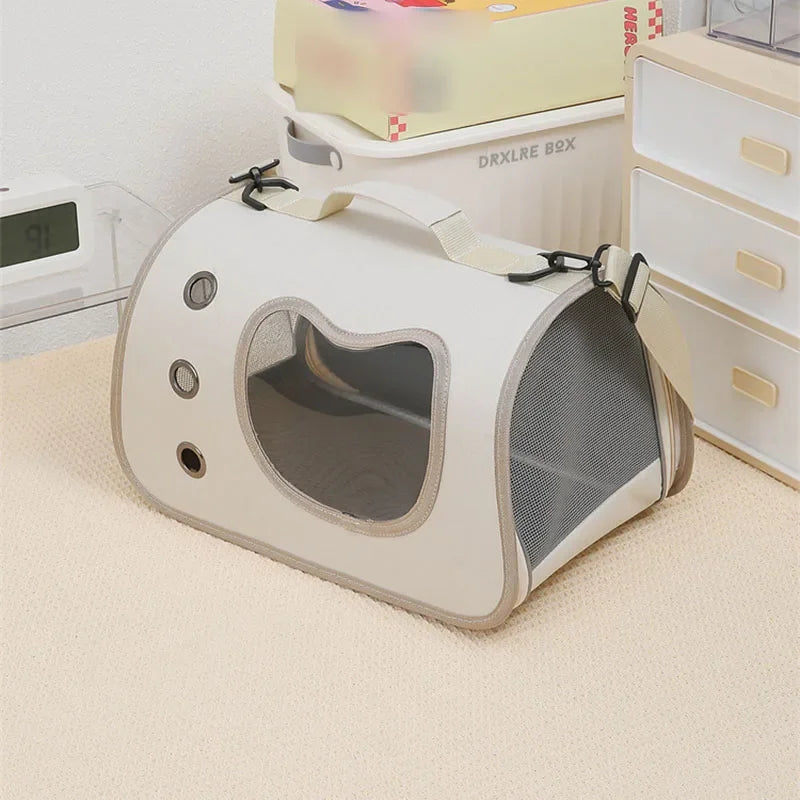 Bolsas de ombro para gatos Bolsa de alta capacidade para gatos Dobrável Cápsula espacial de mão Malha respirável Bolsa transversal para animais de estimação Mochila para animais de estimação