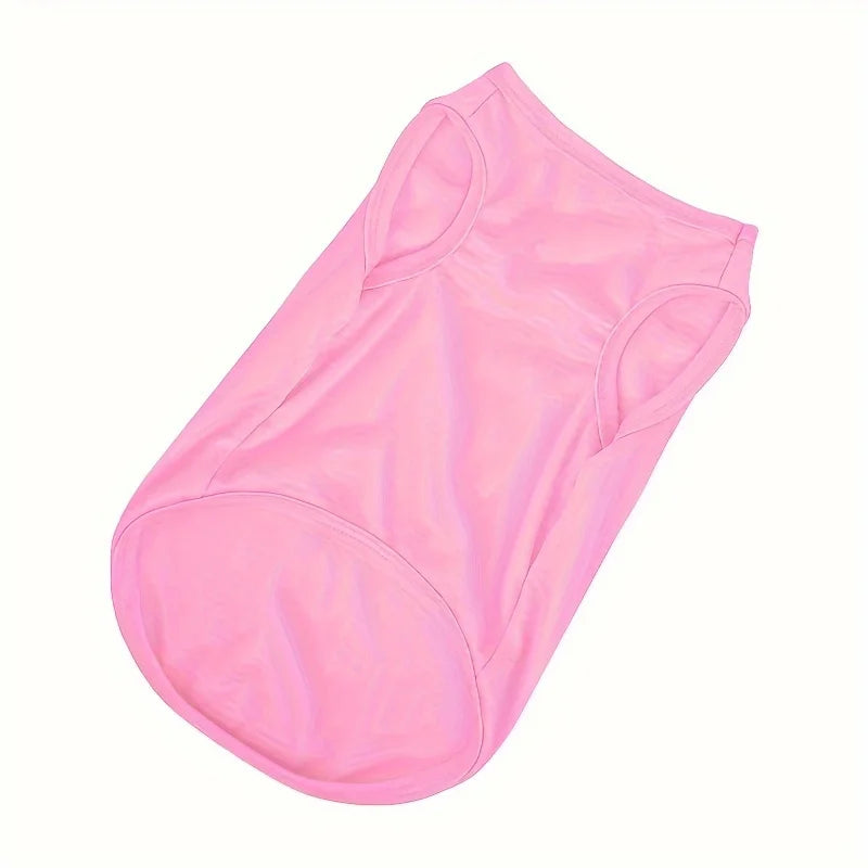 Roupas para animais de estimação de cor sólida, camisa para filhotes, camiseta para cachorro, colete macio e confortável e respirável para cães, roupas de verão para animais de estimação