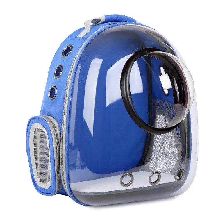 Mochila para transporte de animais de estimação, portátil, transparente, cápsula espacial, mochila para animais de estimação, bolsa de transporte para gatos, respirável, mochila para animais de estimação