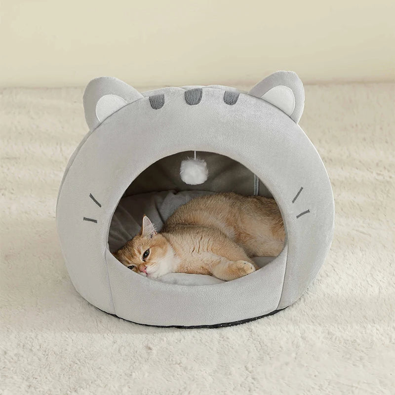 Cama super para gatos, casa quente para animais de estimação, caverna para gatinhos, almofada, casa para gatos, cesta para cães dormirem, tenda, tapete para cães pequenos, suprimentos, cama para gatos