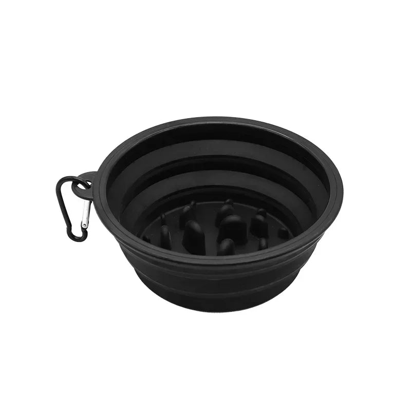 Tigela dobrável de silicone para animais de estimação, tigela de comida lenta para cães, tigela portátil para cães ao ar livre, utensílios de mesa, tigelas de arroz para cães e garrafa de água para cães
