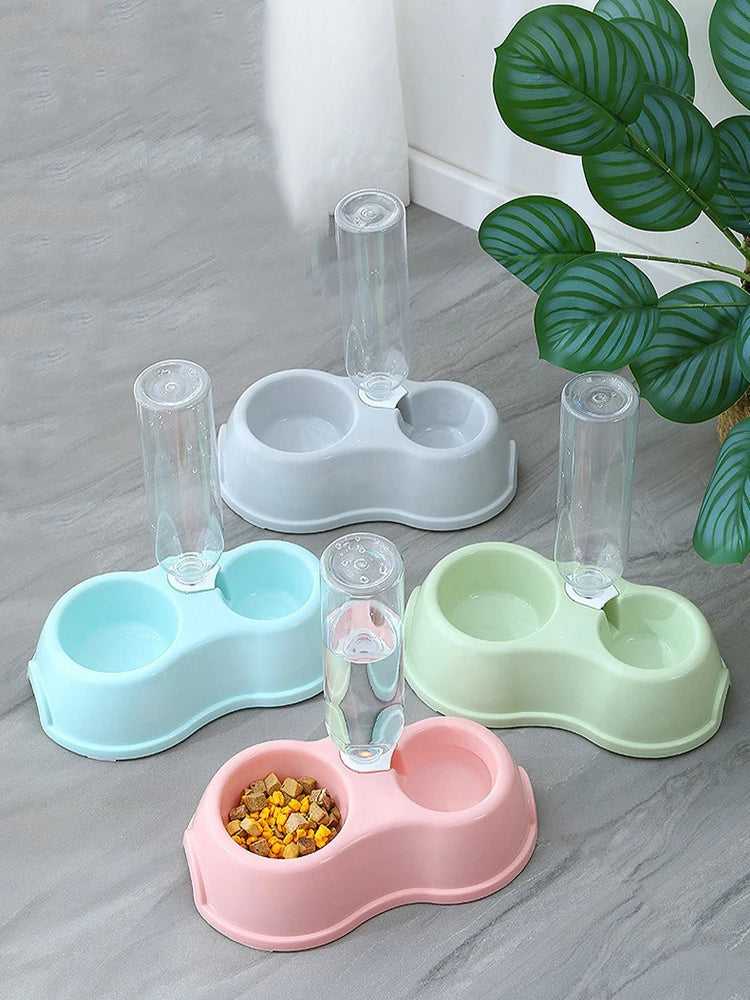 Tigela para gato e animal de estimação, alimentador automático, dispensador de água, tigela de comida para cachorro e gato com suporte elevado, tigelas duplas para gatos e cães de estimação